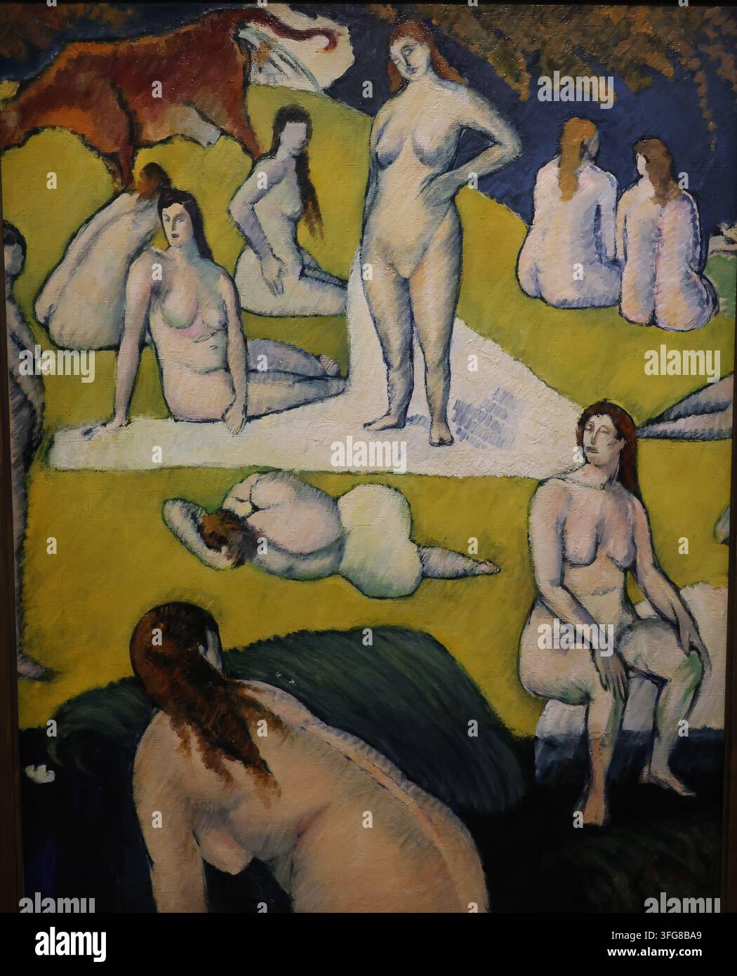 Émile Bernard, Badende mit roter Kuh (Baigneuses à la vache rouge), 1887, Musée d’Orsay, Paris, Frankreich Stockfoto