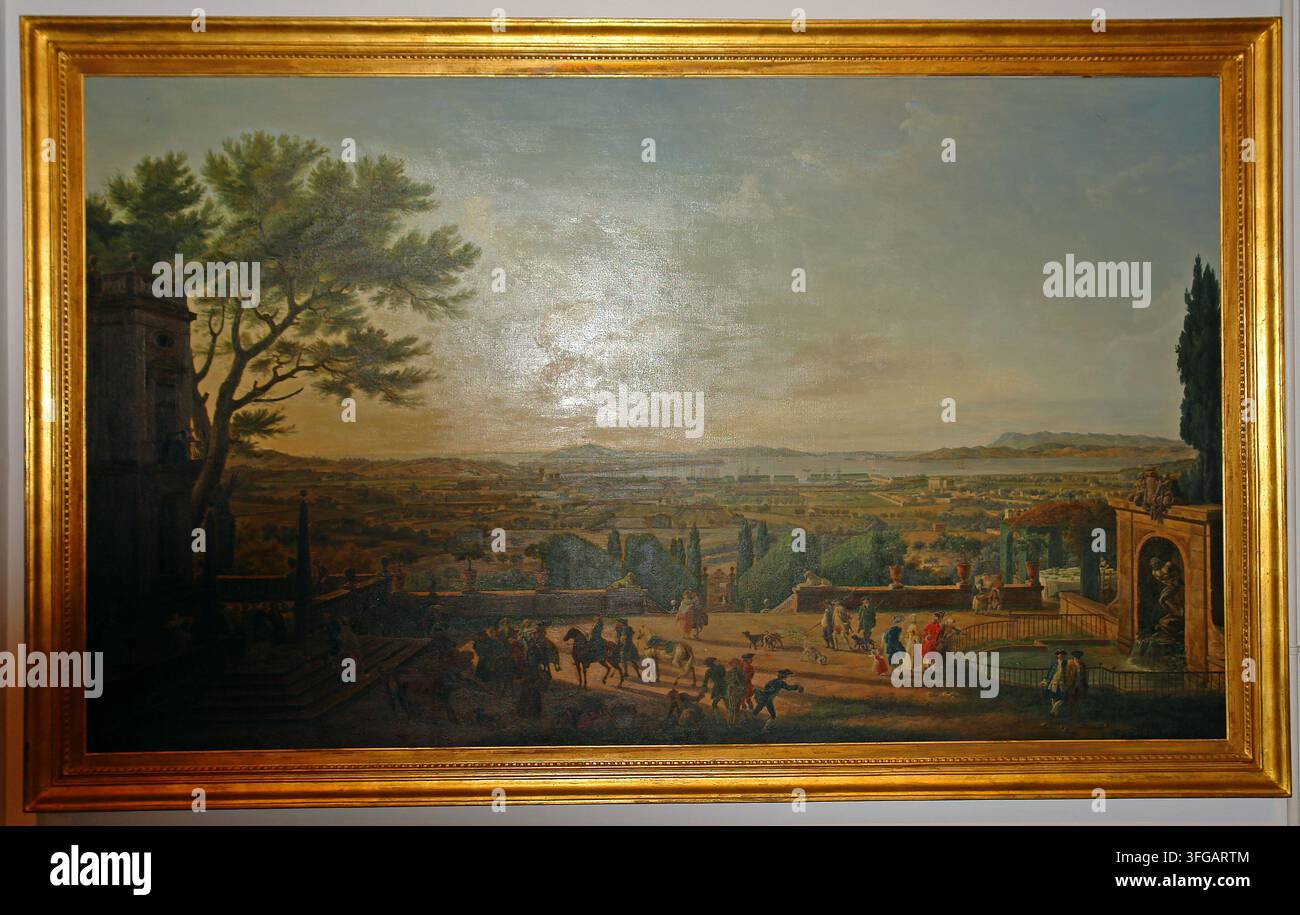 Die Reede von Toulon von Joseph Vernet, Maler der Königlichen Marine, im Marinemuseum Stockfoto