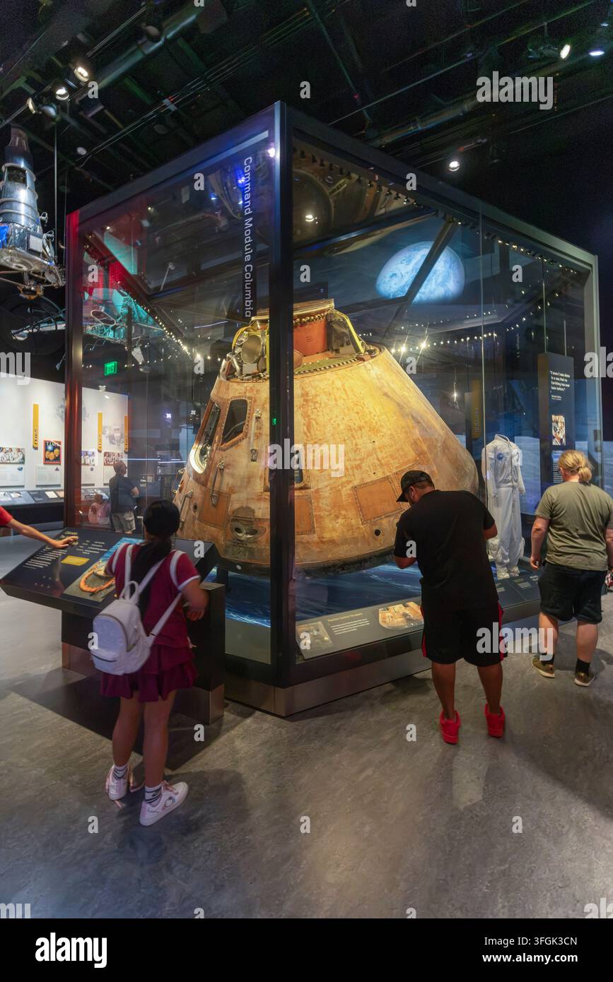 Apollo 11-Kommandomodul Columbia (CM-107), Das Nationale Luft- und Raumfahrtmuseum (NASM), Smithsonian Institution, Washington DC, USA Stockfoto