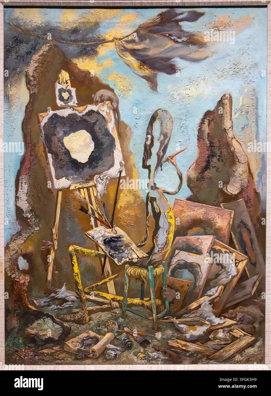 George Grosz, Der Maler des Lochs I, 1948, Öl auf Leinwand, Hirshhorn Museum, Washington DC, USA Stockfoto