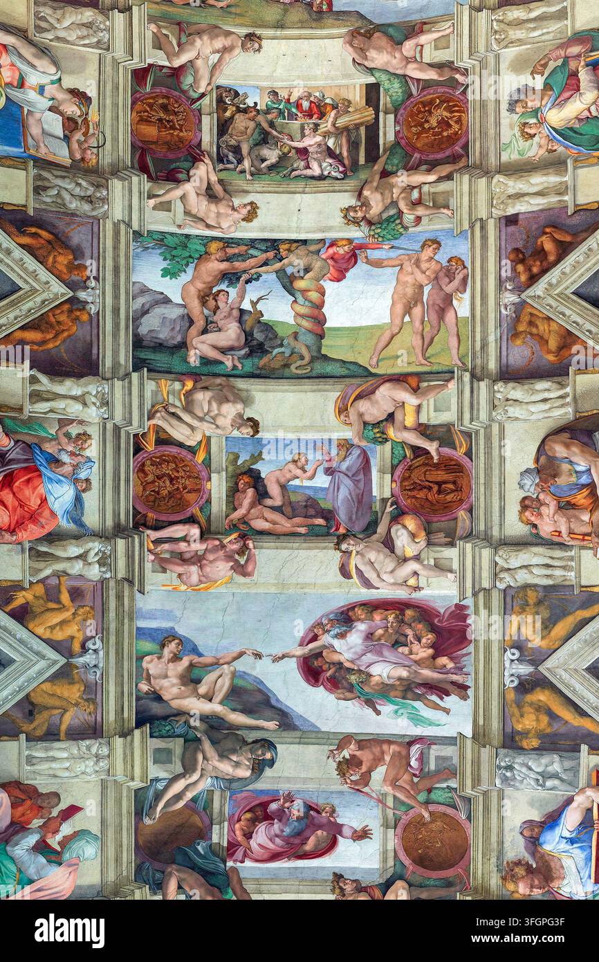 Decke der Sixtinischen Kapelle Stockfoto