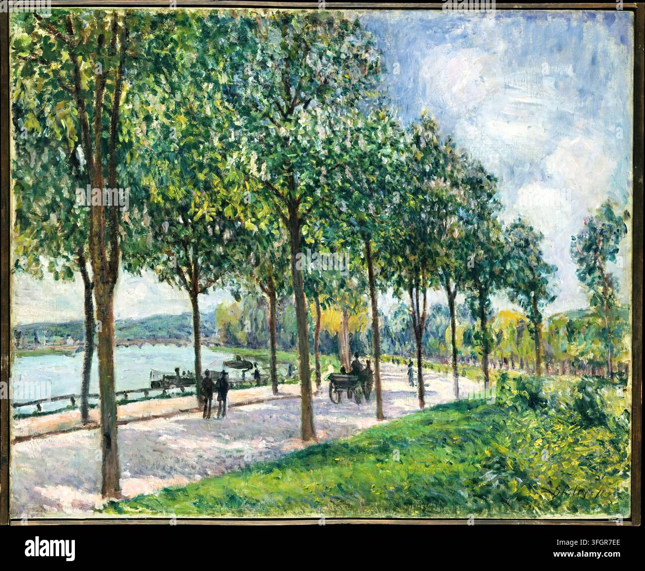 Alfred Sisley – Allee von Kastanienbäumen, 1878. Eine impressionistische Perspektivenstudie eine schattige Waldstraße hinunter Stockfoto