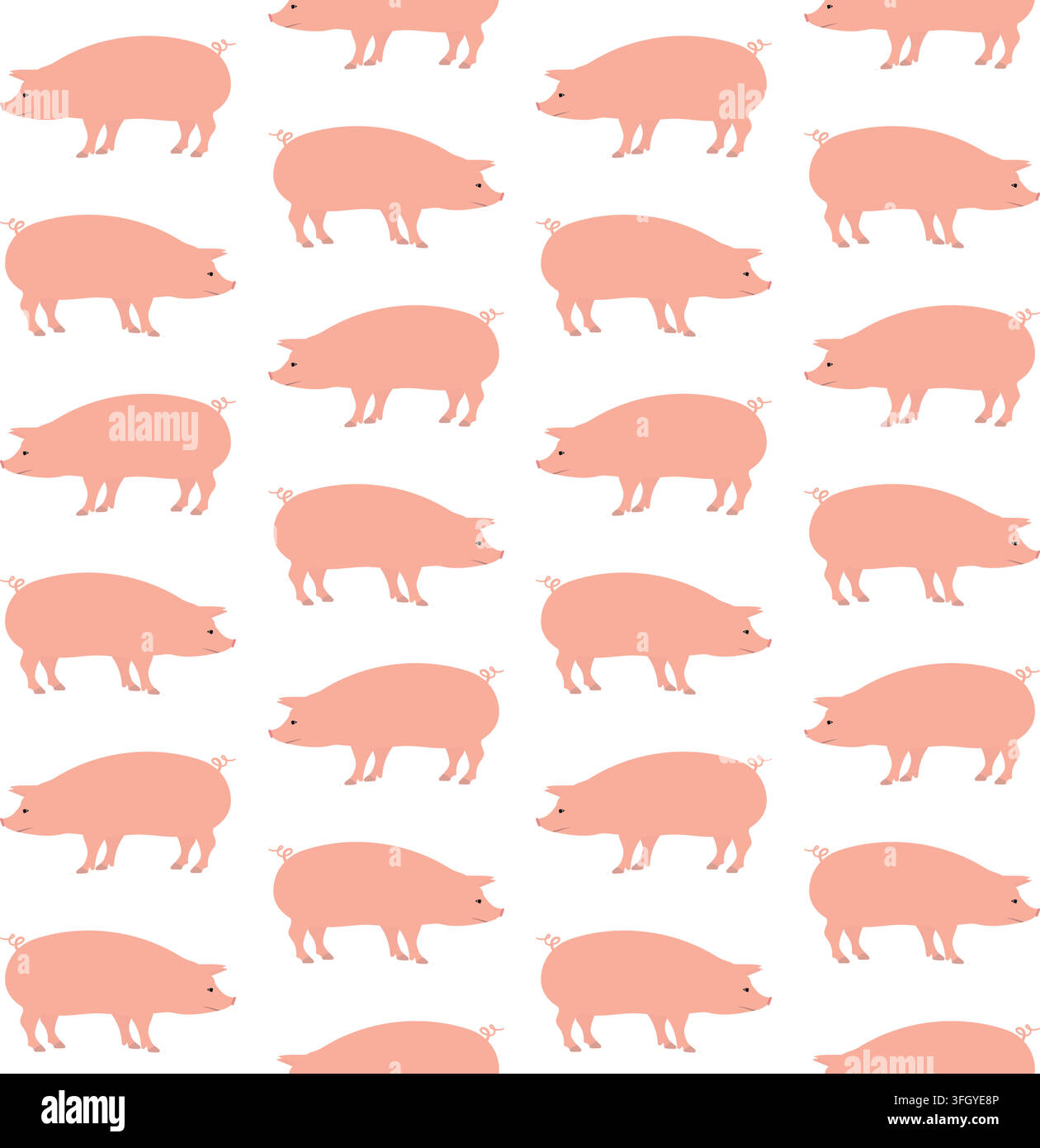 Vektor-Muster ohne Naht von einem flachen Schwein Stock Vektor