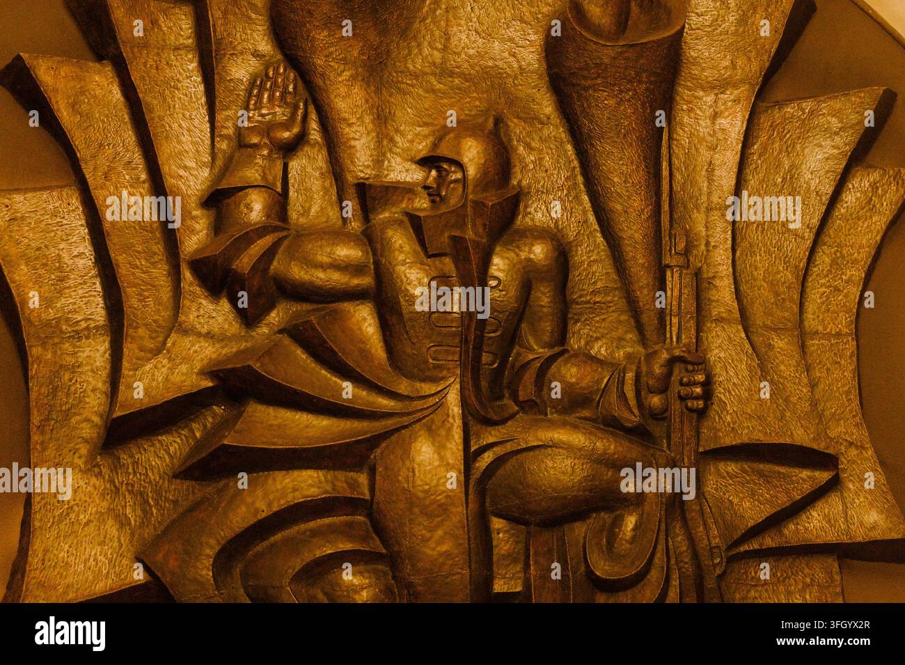 Bronze-Relief von Stalin, Stalin-Museum, Gori, Georgien Stockfoto