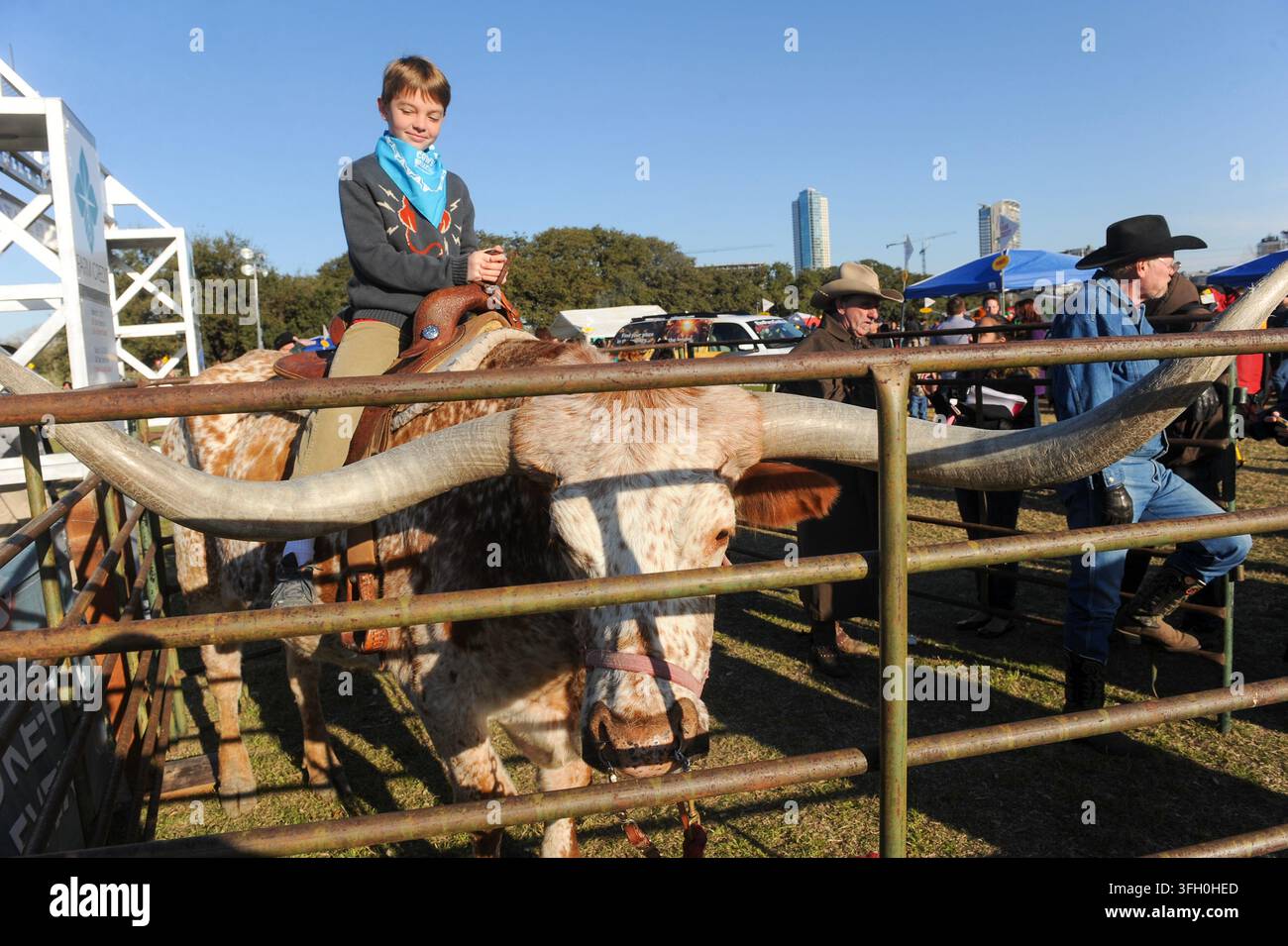 Austin Rodeo Cowboy Frühstück an den Auditorium Shores, Austin, Texas, 1. März 2013. (Foto von John Anderson/The Austin Chronicle) Stockfoto