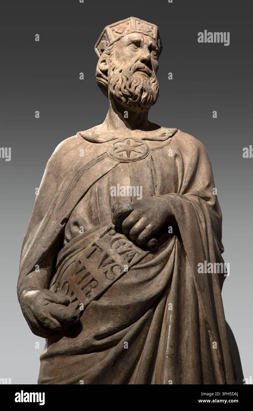 Statue des Königs David, 1337-1341 von Andrea Pisano. Stockfoto