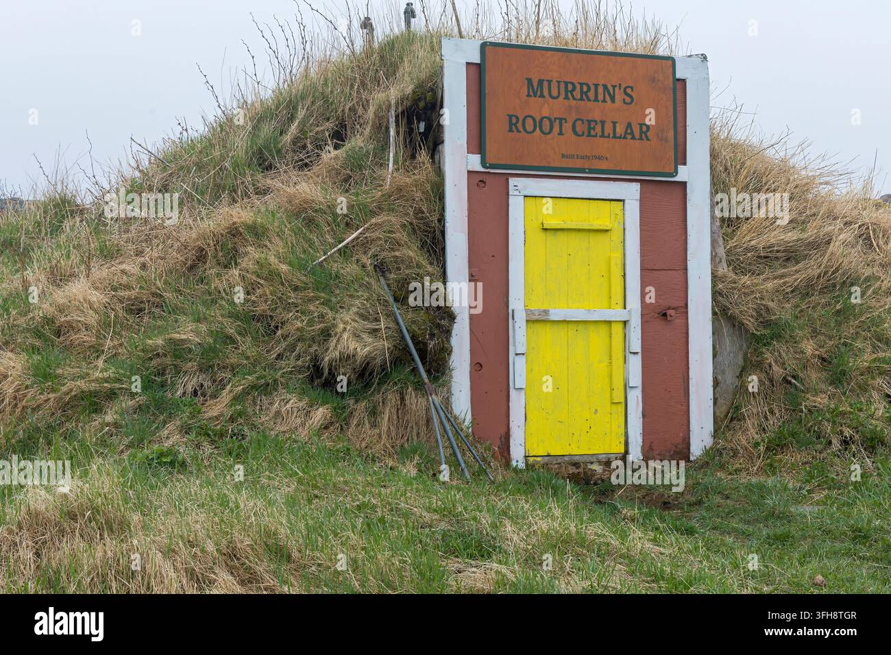 Traditioneller Wurzelkeller, Goose Cove, Neufundland, Kanada Stockfoto