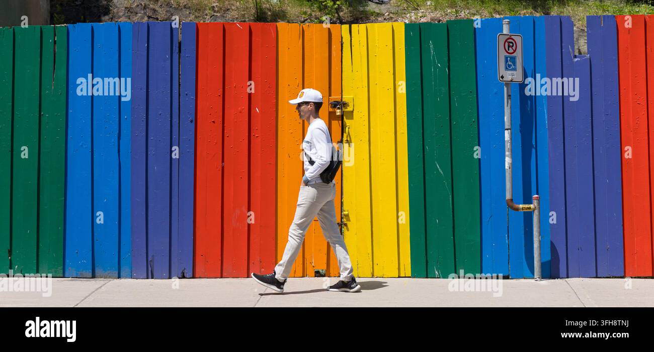 Regenbogenfarbener Zaun, St. John's, Neufundland und Labrador Stockfoto