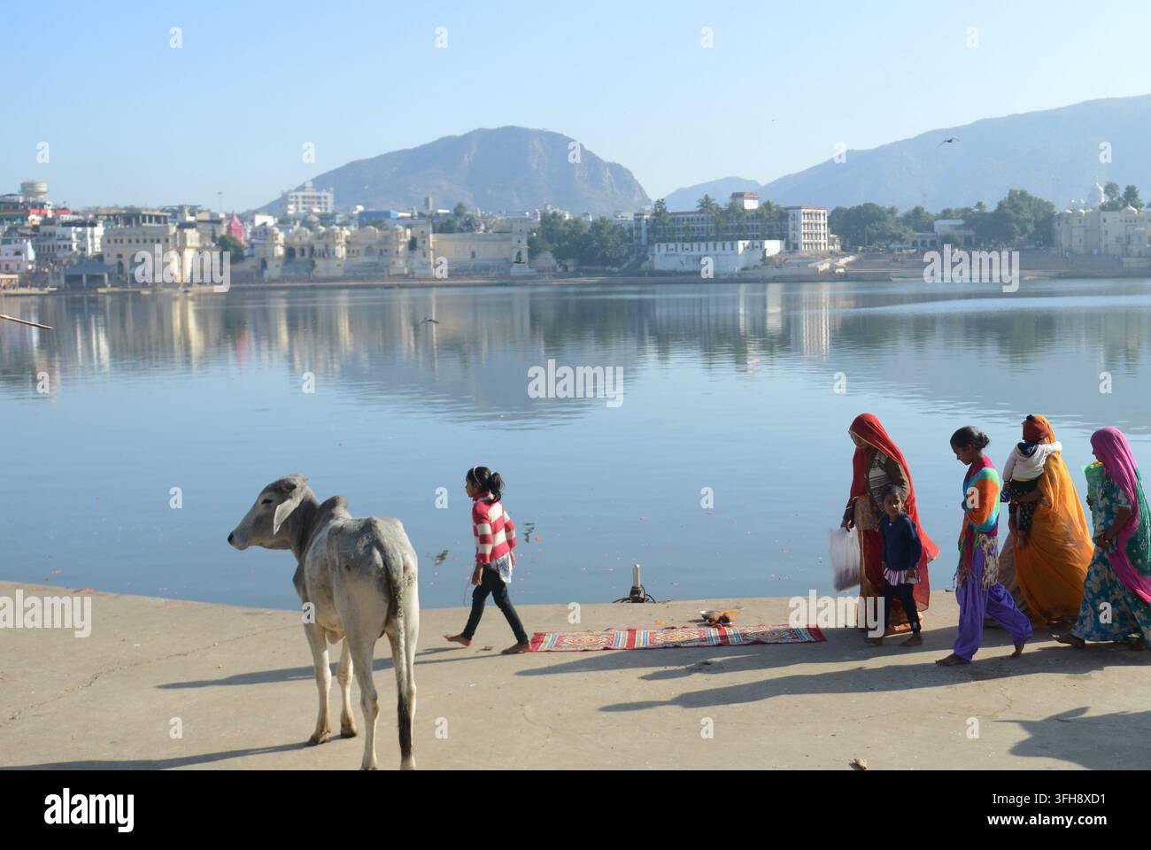 Der heilige See in Pushkar, Rajasthan, Indien. Stockfoto