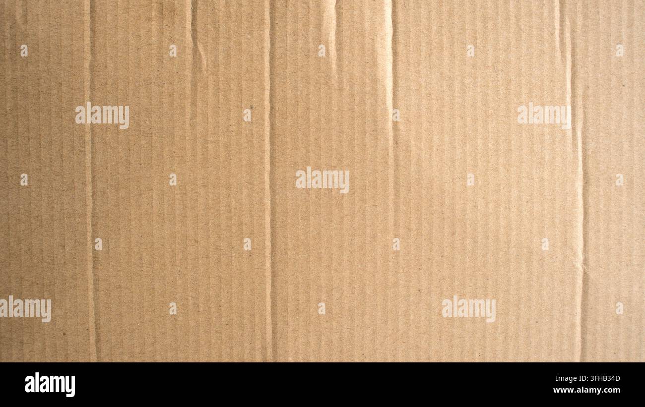 Braune Wellplatten-Kartonoberfläche Textur Abstrakter Hintergrund Blick Stockfoto