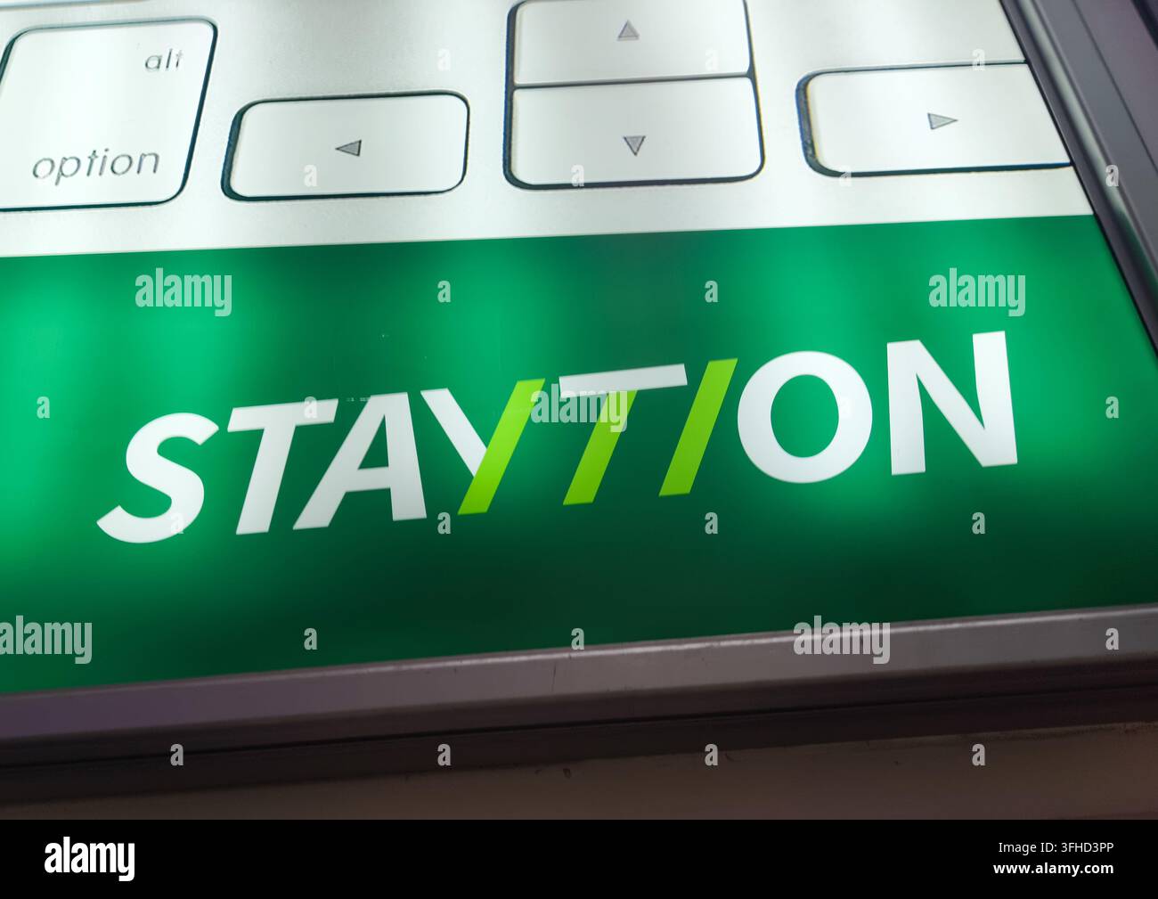 Logo für Staytion (gostaytion.com), eine On-Demand-Plattform für flexible Arbeitsplätze und Lifestyle. Singapur Stockfoto