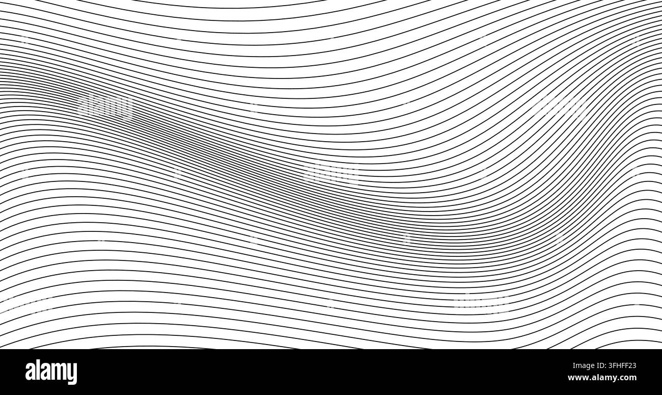 abstrakte Parallelwellen-Linien-Textur auf leerem weißem Hintergrund Stock Vektor