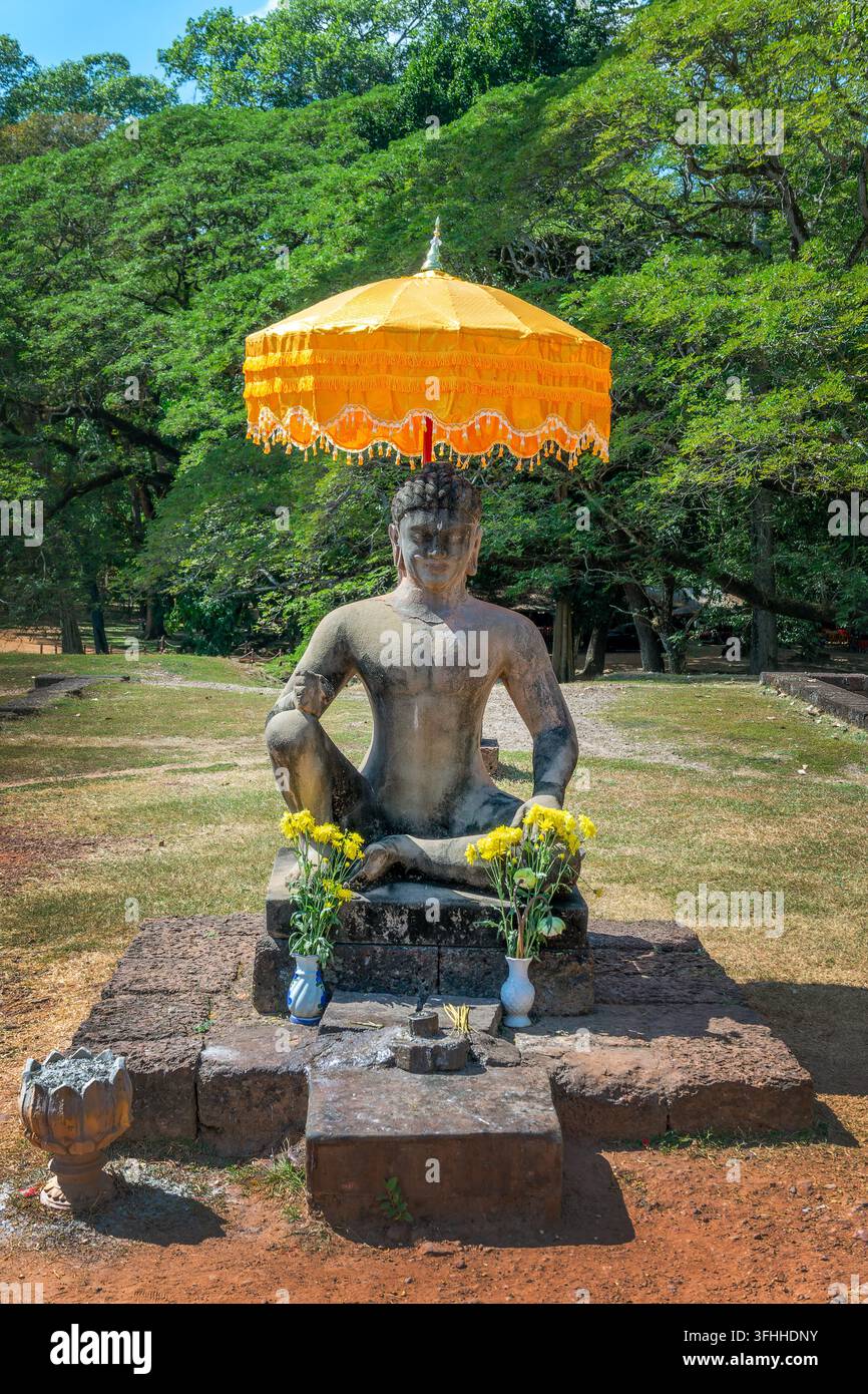 Buddha-Statue auf der Terrasse des Leprakönigs in Angkor, Siem Reap, Kambodscha Stockfoto