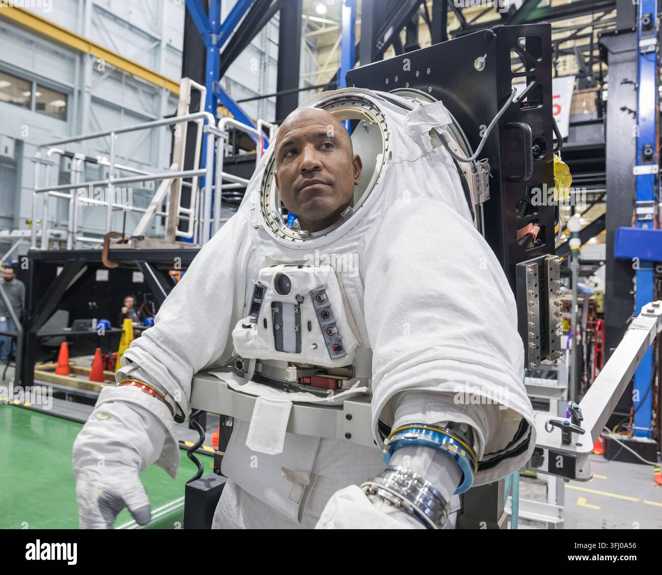 Artemis II Vorflug-Notausstiegs-Fitness-Standard-Maßnahmen-Test, Johnson Space Center, Texas, 13. Januar 2026 Stockfoto
