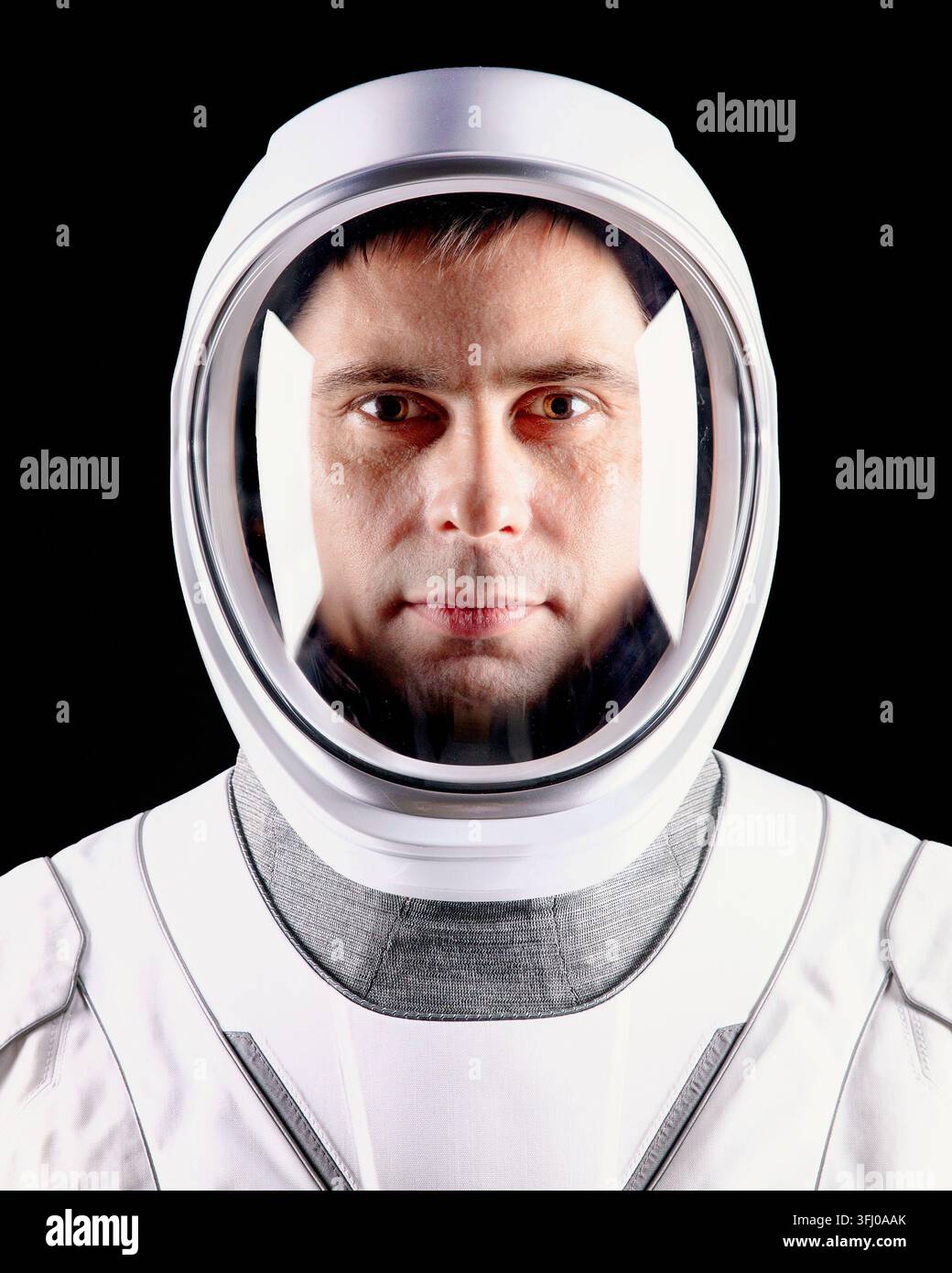 Roscosmos-Kosmonaut Andrey Fedyaev, Missionsspezialist der NASA-SpaceX-Mission Crew-12, 14. Januar 2026 Stockfoto