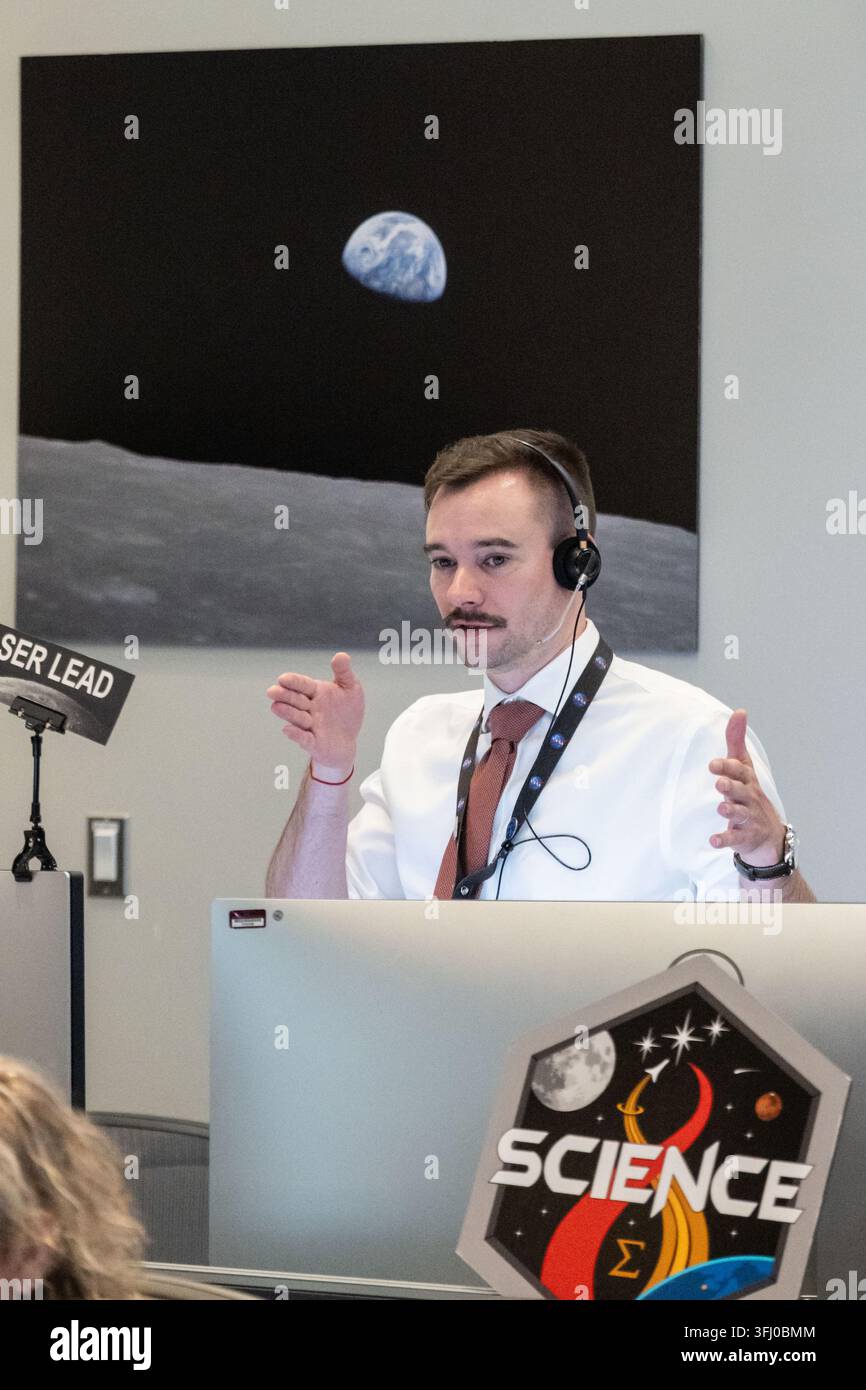 Jacob Richardson – stellvertretender Leiter des Artemis-II-Mondwissenschaftsteams, jsc2026e019903 Stockfoto
