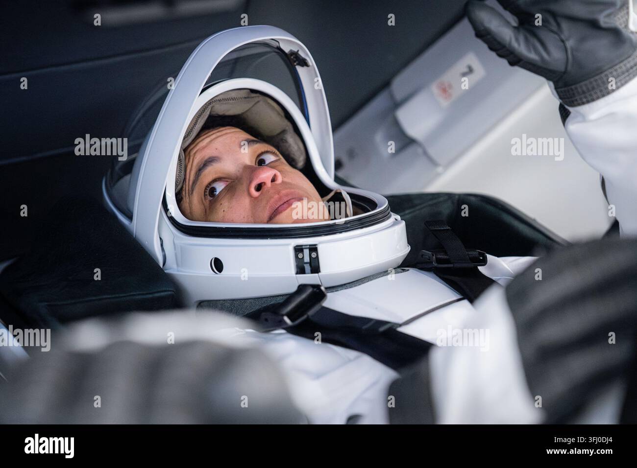 NASA-Astronautin und SpaceX Crew-13-Kommandantin Jessica Watkins, 17. April 2026 Stockfoto
