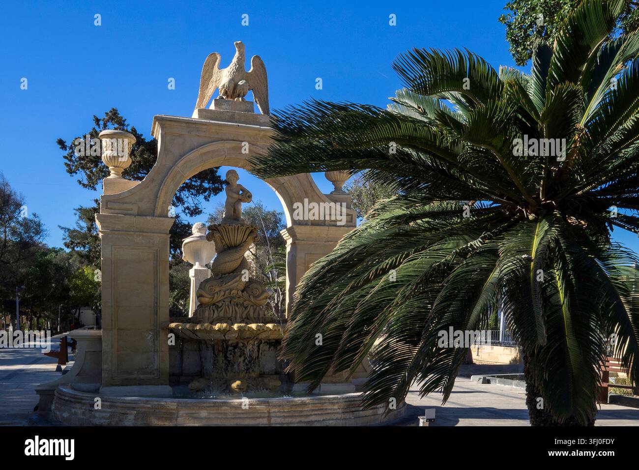 Malta - Valletta, Joseph Scicluna Denkmal im Mall Gardens Stockfoto
