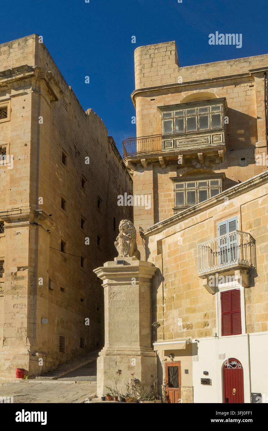 Malta - Valletta, Löwe von De Vilhena Stockfoto