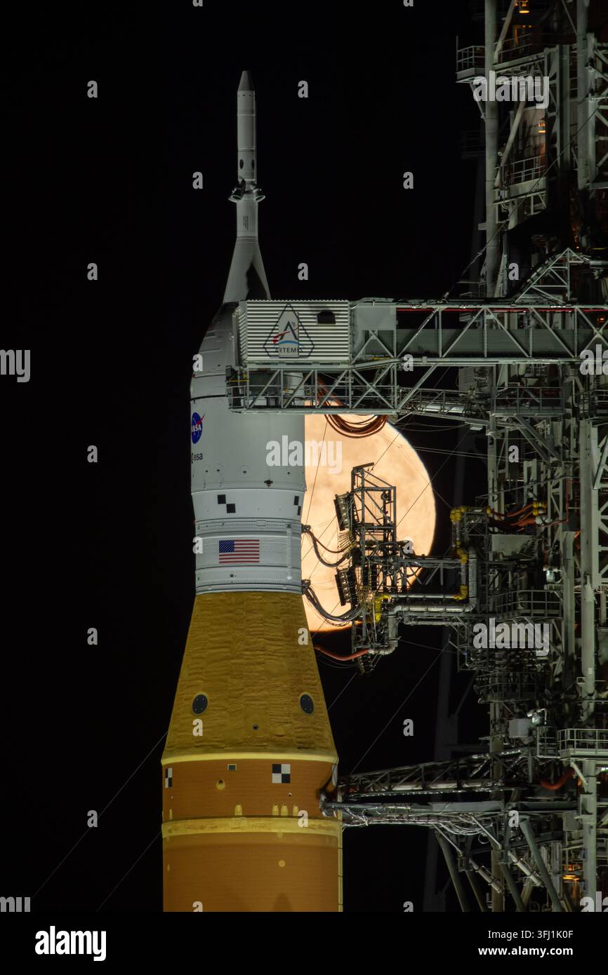 Artemis II in LC 39B, Kennedy Space Center, Florida Stockfoto