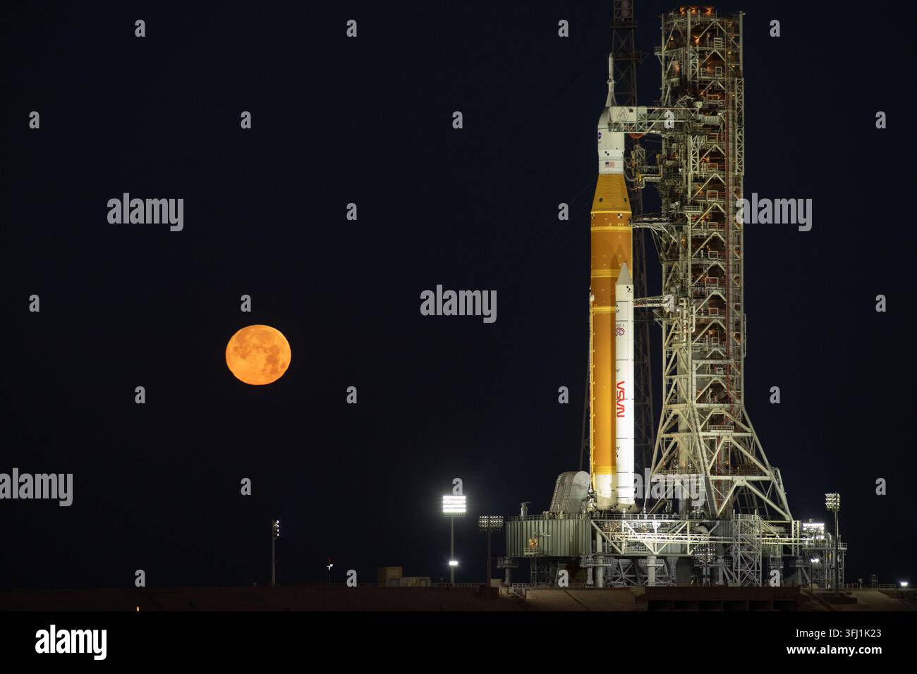 Artemis II in LC 39B, Kennedy Space Center, Florida Stockfoto