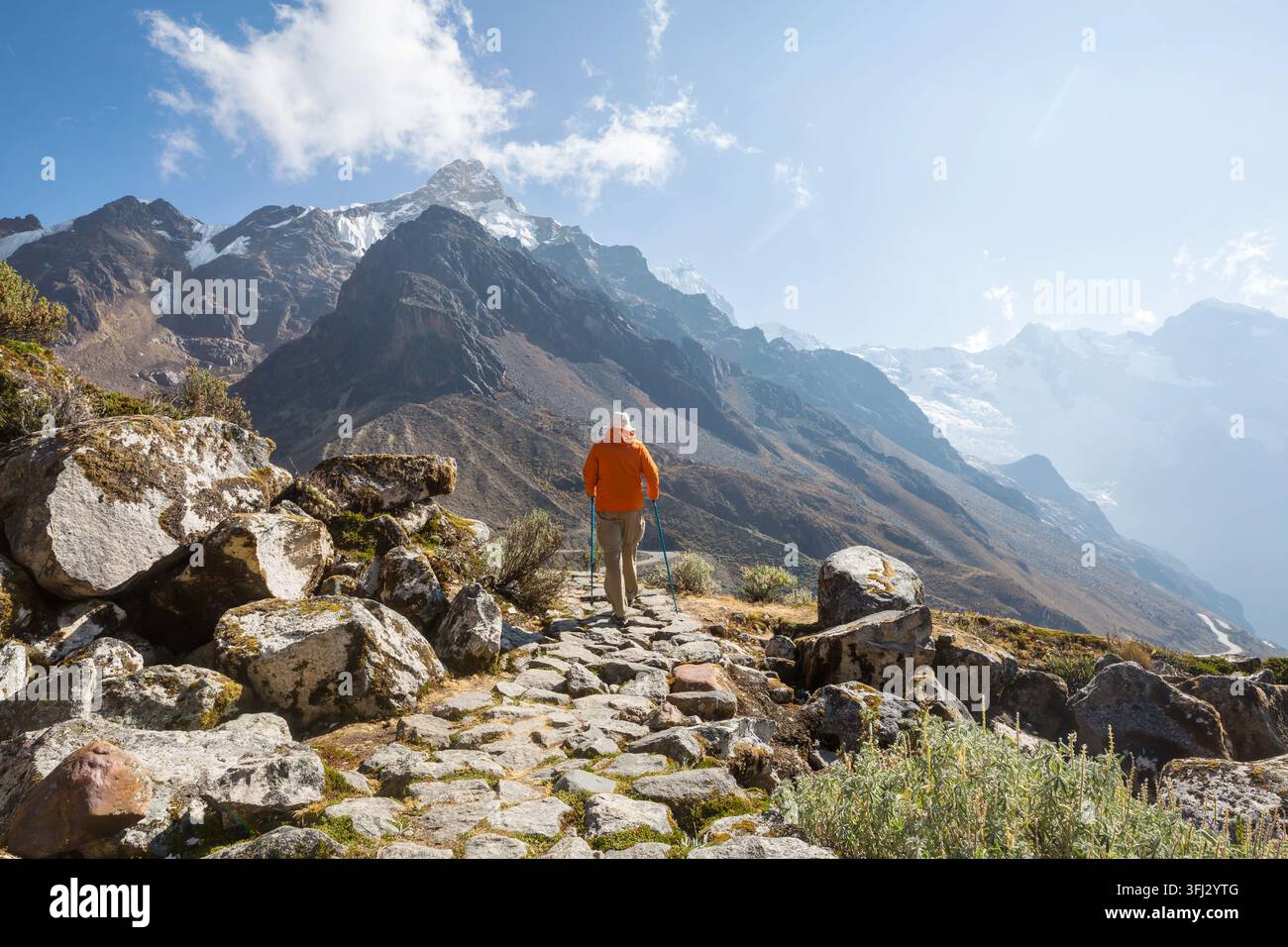 Wandern in der Cordillera Gebirge, Peru Stockfoto