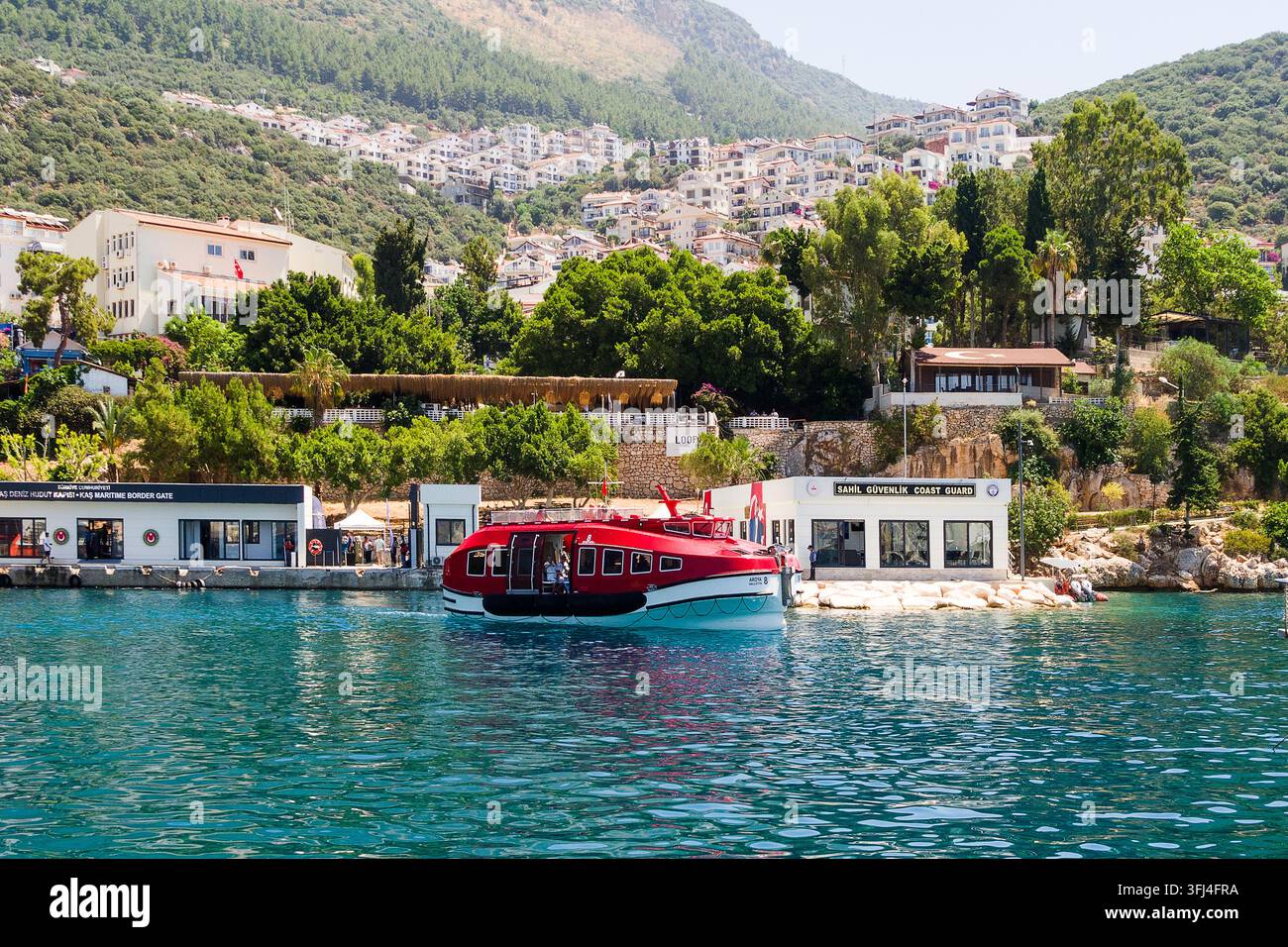 Türkei – Kaş, Zarter Pier im Kaş-Marina Stockfoto