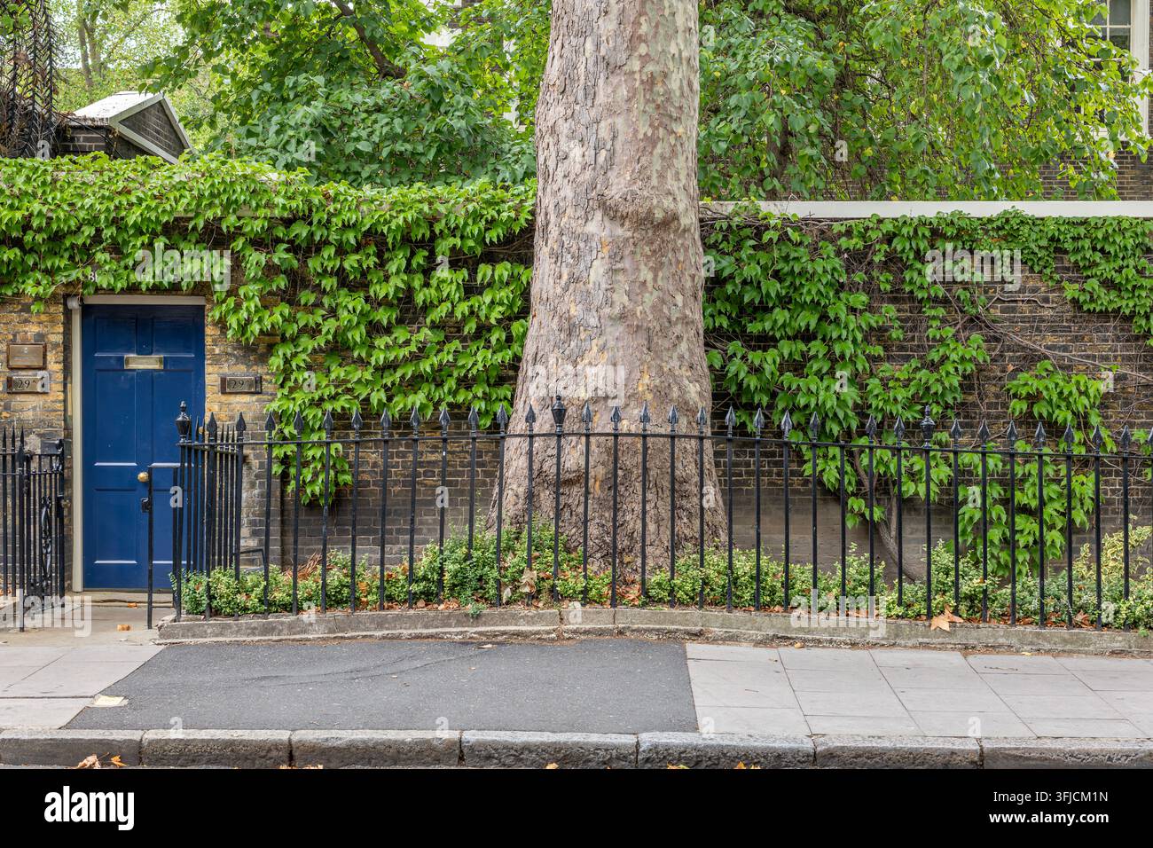 Gehwegdetail in Bloomsbury Stockfoto