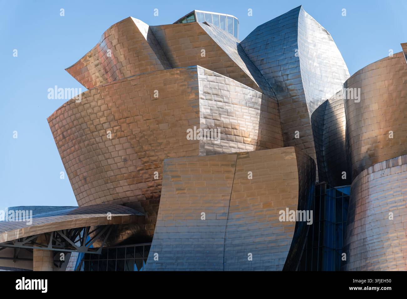 Vor dem Guggenheim-Museum, Bilbao, Spanien Stockfoto