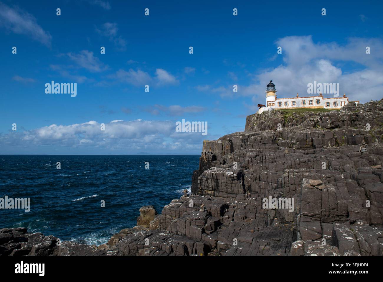Landschaftlich Point Leuchtturm an der Westspitze der Insel Skye in Schottland, Großbritannien Stockfoto