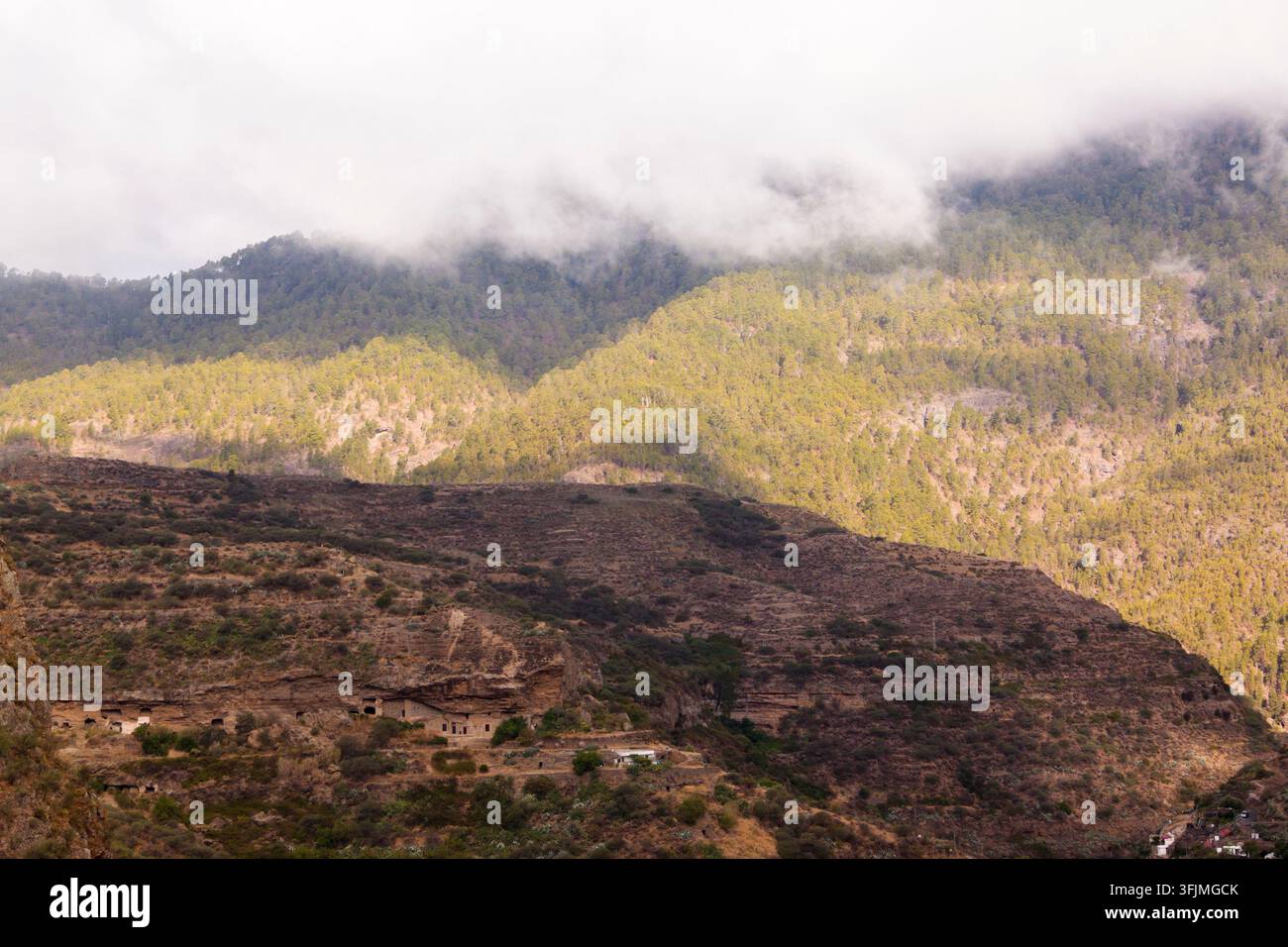 Landschaft von Risco Caído auf der Insel Gran Canaria, Spanien. Stockfoto