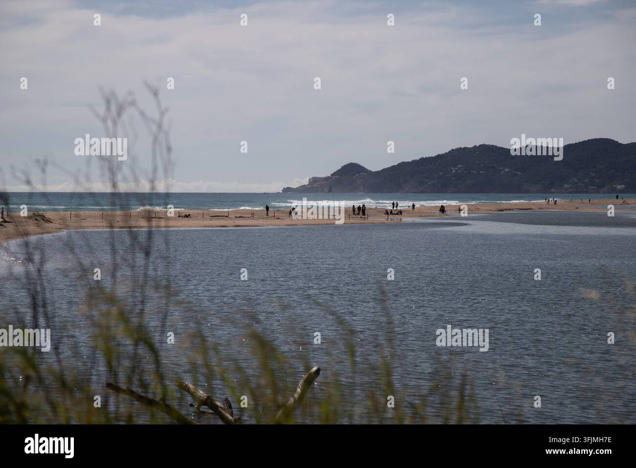 Mündung des Ter in das Mittelmeer Stockfoto