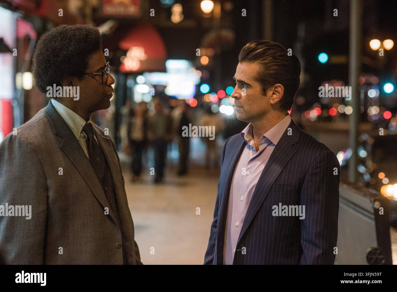 Denzel Washington und Colin Farrell  Roman J. Israel, Esq. (2017)  *Filmbild - Nur für redaktionelle Nutzung* CAP/RFS Bild bereitgestellt von Capital Pictures Stockfoto