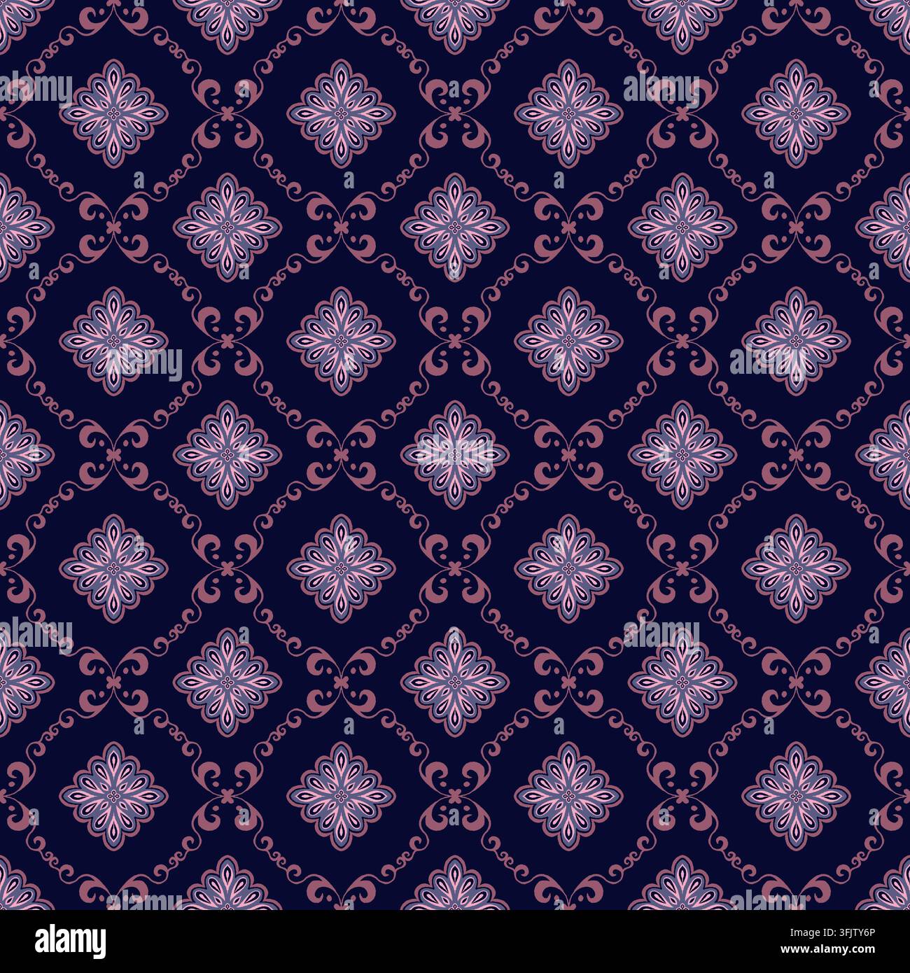 Handgezeichneter nahtloser Hintergrund mit kleinem Diamant-Mosaikmuster für Stoffdruck und Schreibwarendesign Stockfoto