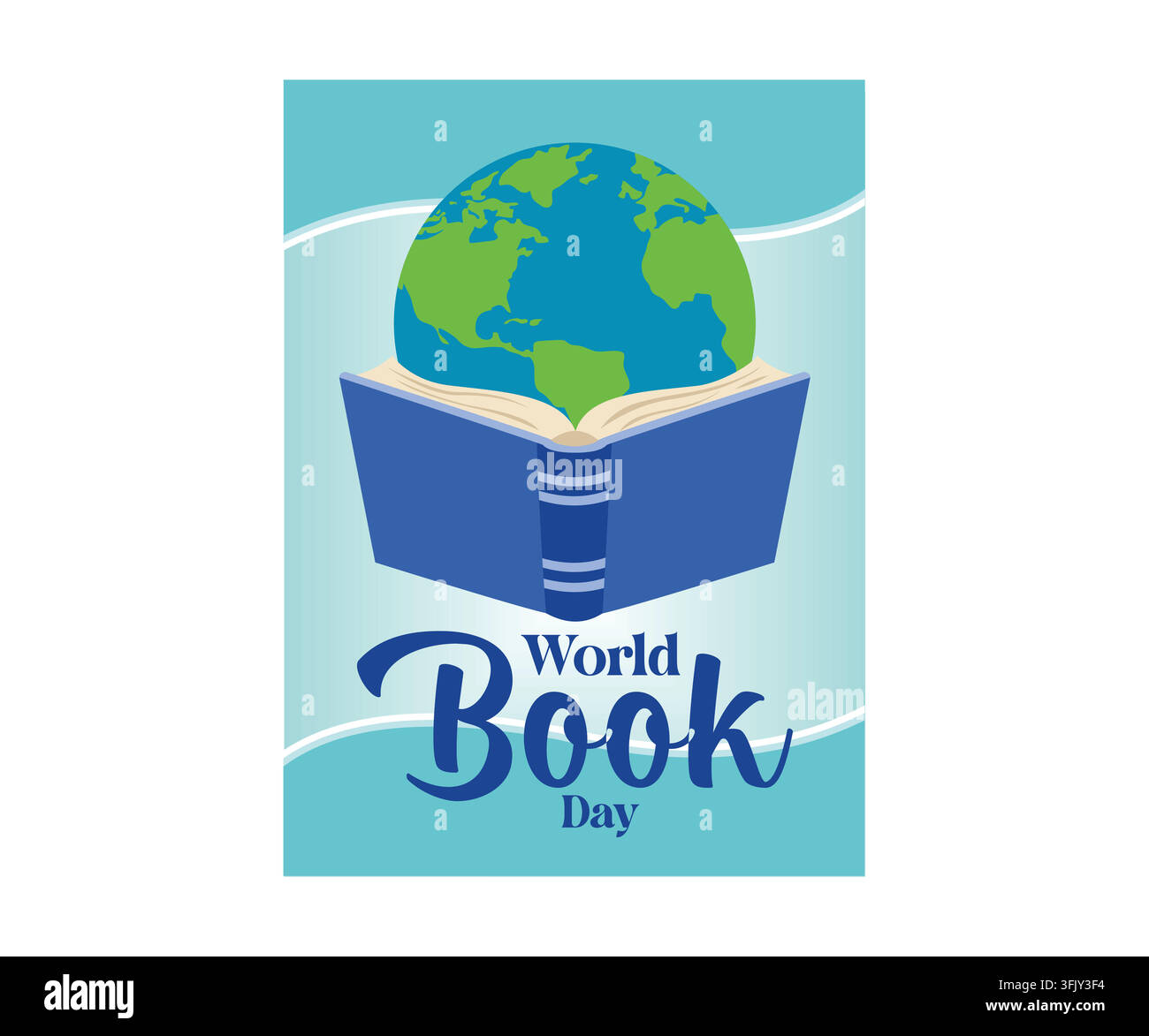 Weltbuchtag-Plakat Planet Erde. Flache Vektor-Moderne Illustration Stock Vektor