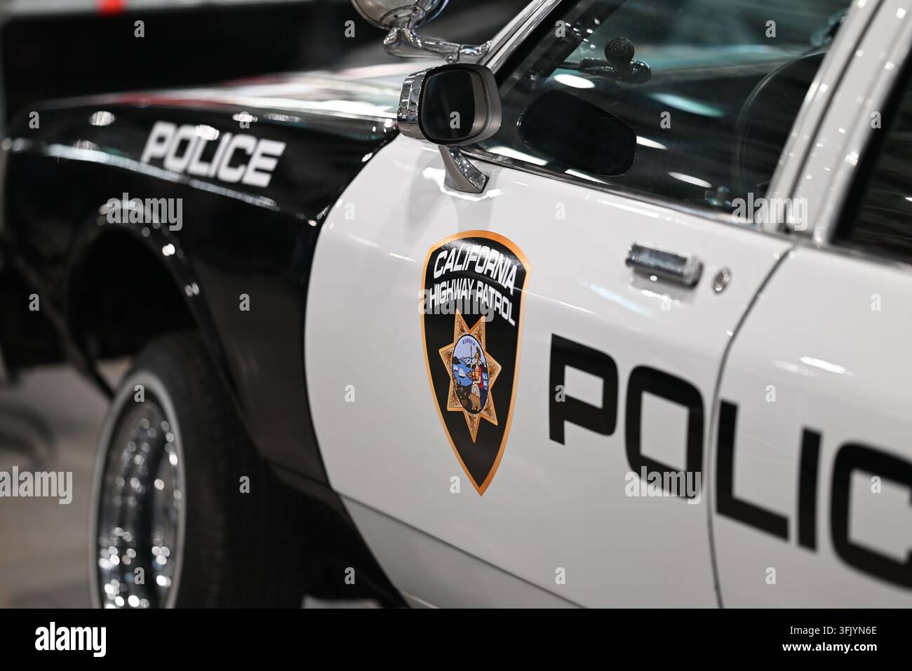 Klassischer Polizeiwagen Stockfoto