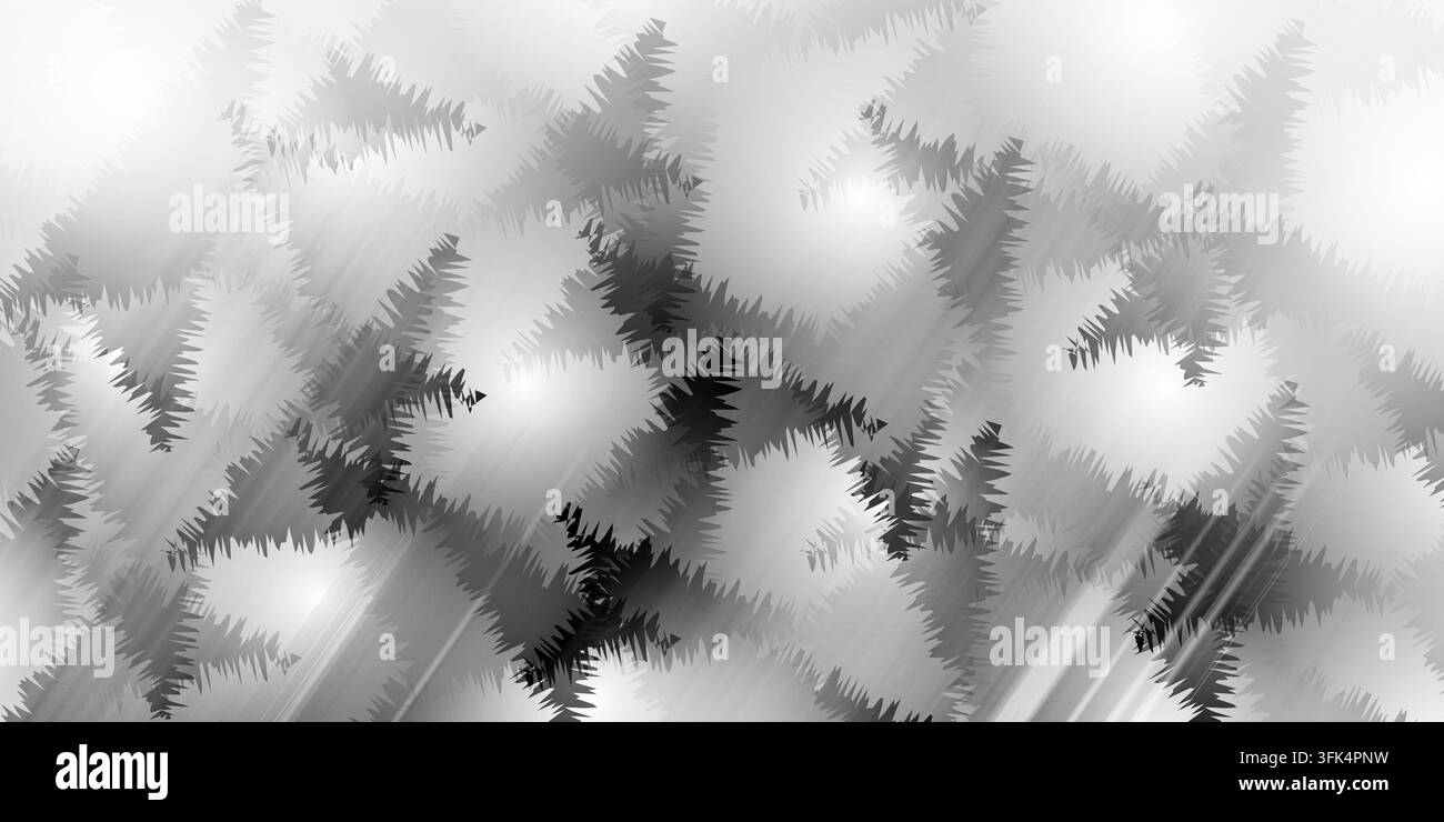 Ein grauer abstrakter Hintergrund mit überlappenden, gezackten, spitzen geometrischen Formen bei weicher Beleuchtung und einem texturierten, geschichteten Erscheinungsbild. Stockfoto