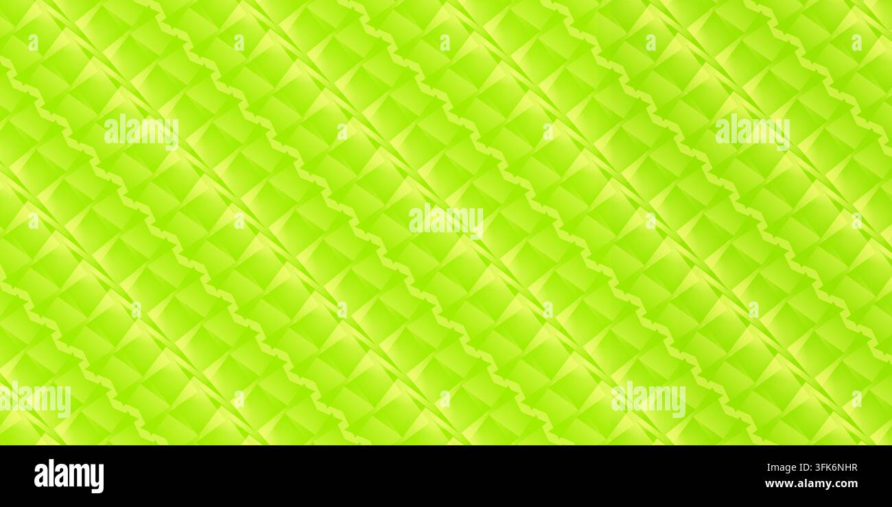 Ein lebendiges limettengrünes abstraktes geometrisches Muster mit dynamischen diagonalen Formen und hellen Farbverläufen, das eine moderne Textur erzeugt. Stockfoto
