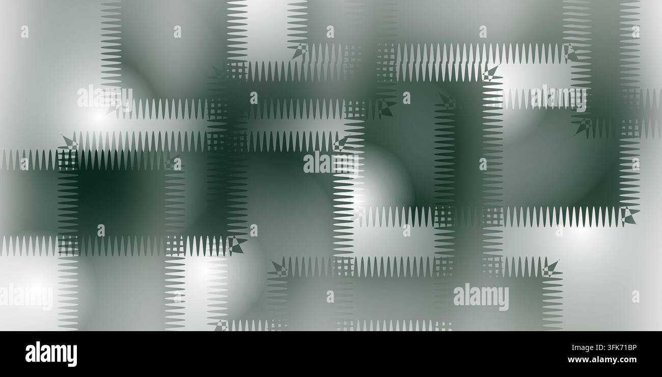 Abstrakter Hintergrund mit überlappenden Rechtecken und Zickzack-Rändern, Farbverlauf-Design Stockfoto