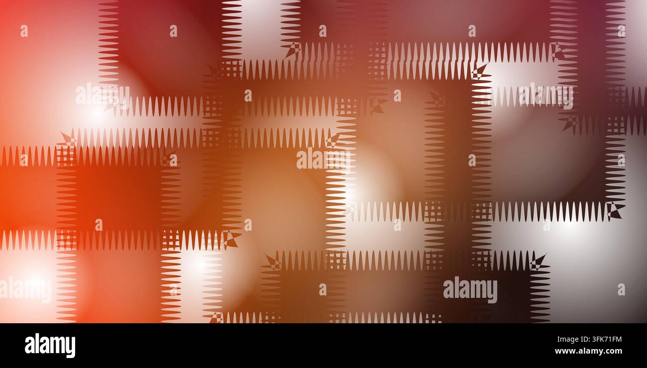 Orange- und brauner Farbverlaufshintergrund mit abstrakten geometrischen Formen und gezackten Mustern Stockfoto