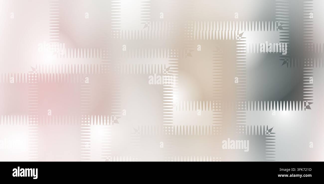 Abstrakter Hintergrund mit geometrischem Zickzackmuster in Grautönen und Beige Stockfoto