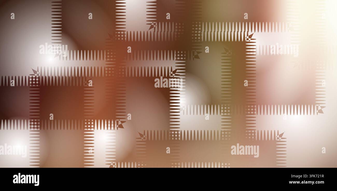 Abstrakter Hintergrund mit sich überlappenden rechteckigen Formen und gezackten Kanten in warmen Brauntönen mit sanften Lichteffekten Stockfoto