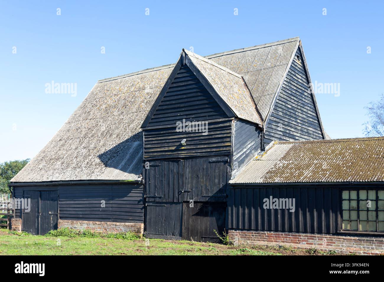 Traditionelles Bauernhaus aus Holzbau, Banters Barn Farm, Boyton Marshes, Suffolk, England, UK Stockfoto