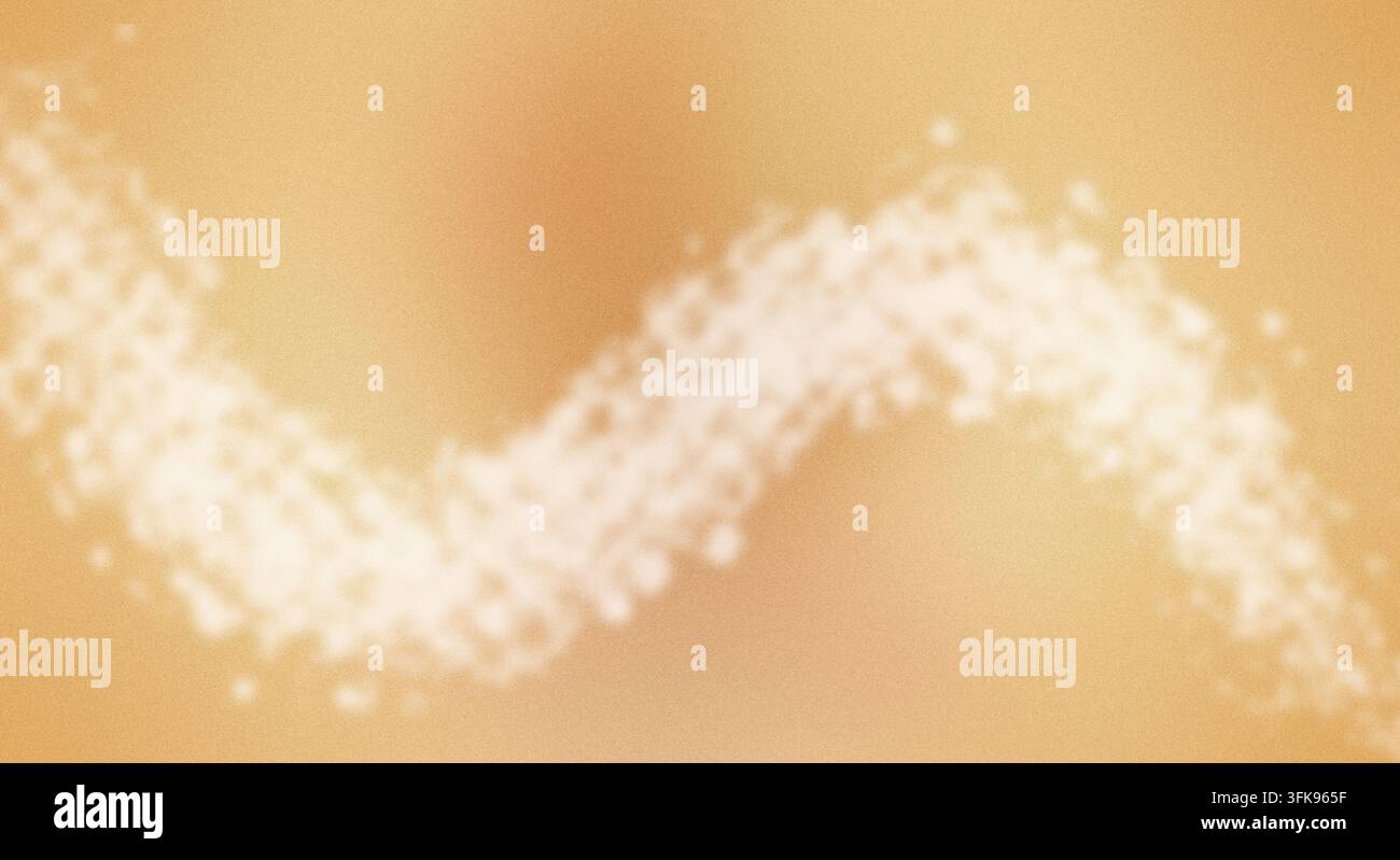 Ein abstrakter goldener Hintergrund mit einem strukturierten, gepunkteten Wellenmuster, das diagonal über das Bild verläuft. Stockfoto