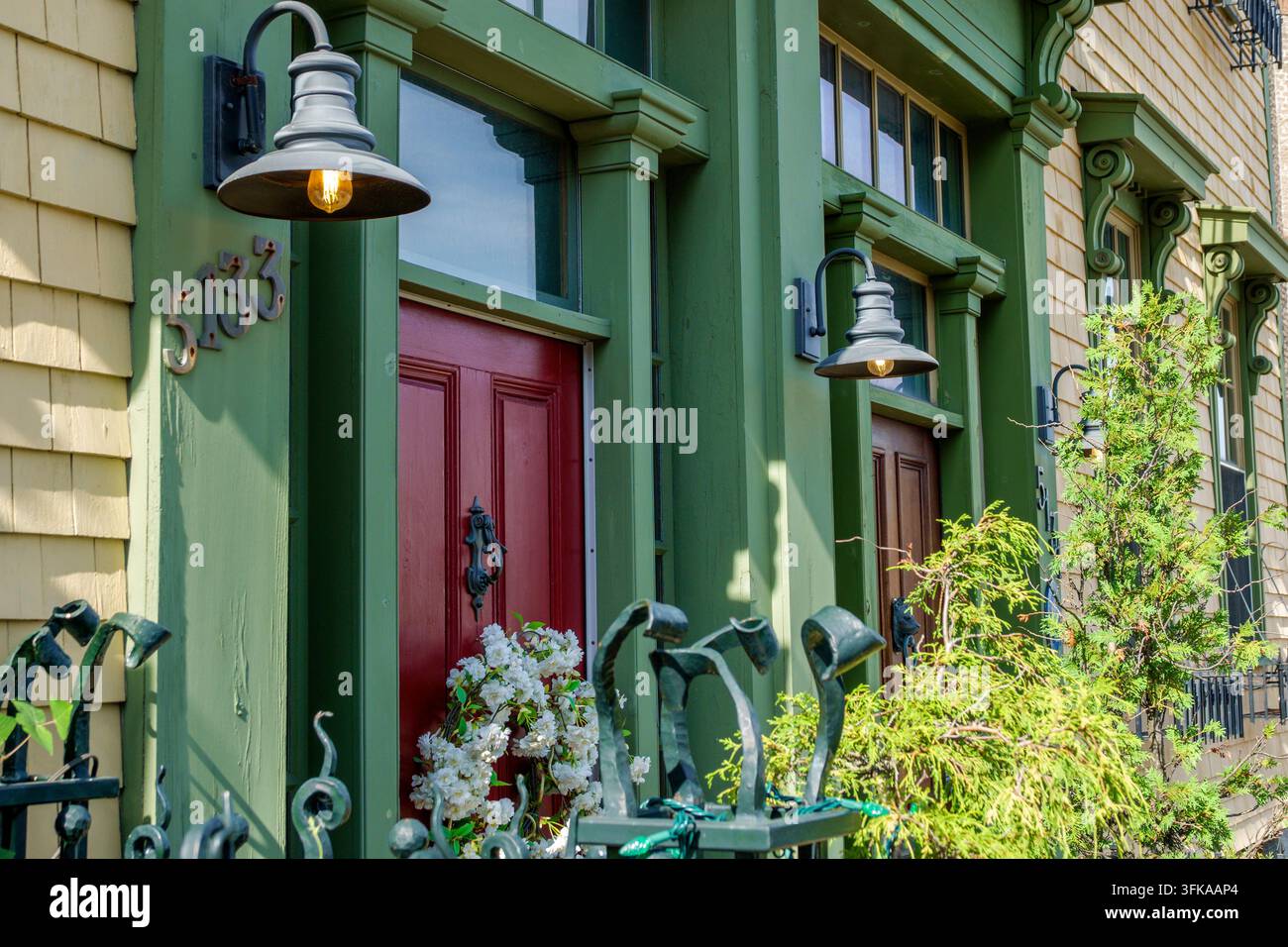 Halifax Nova Scotia Kanada, Morris Street, 5133 Morris Street, Old South Suburb Heritage Conservation District, historische Reihenhäuser, Terrassenhäuser, Halifax Stockfoto