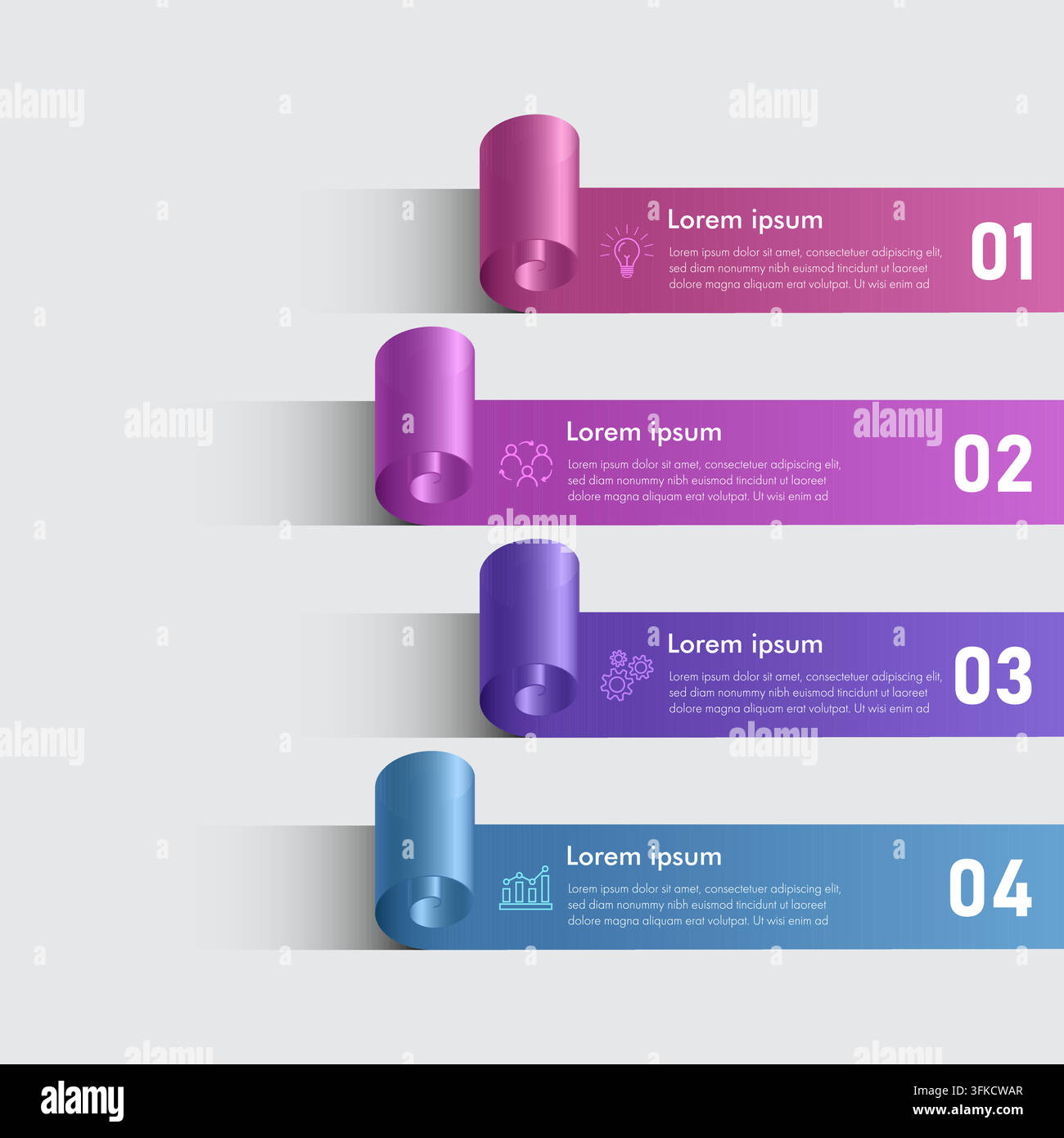3D Scrollband-Infografik Stock Vektor