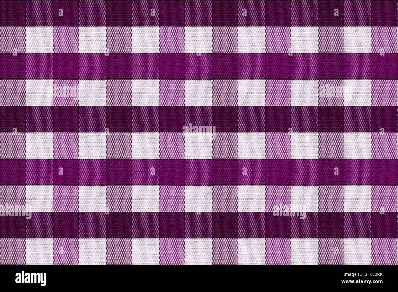 Makro Stofftextur Baumwolle, Käfig, rosa Farben Nahaufnahme Stockfoto