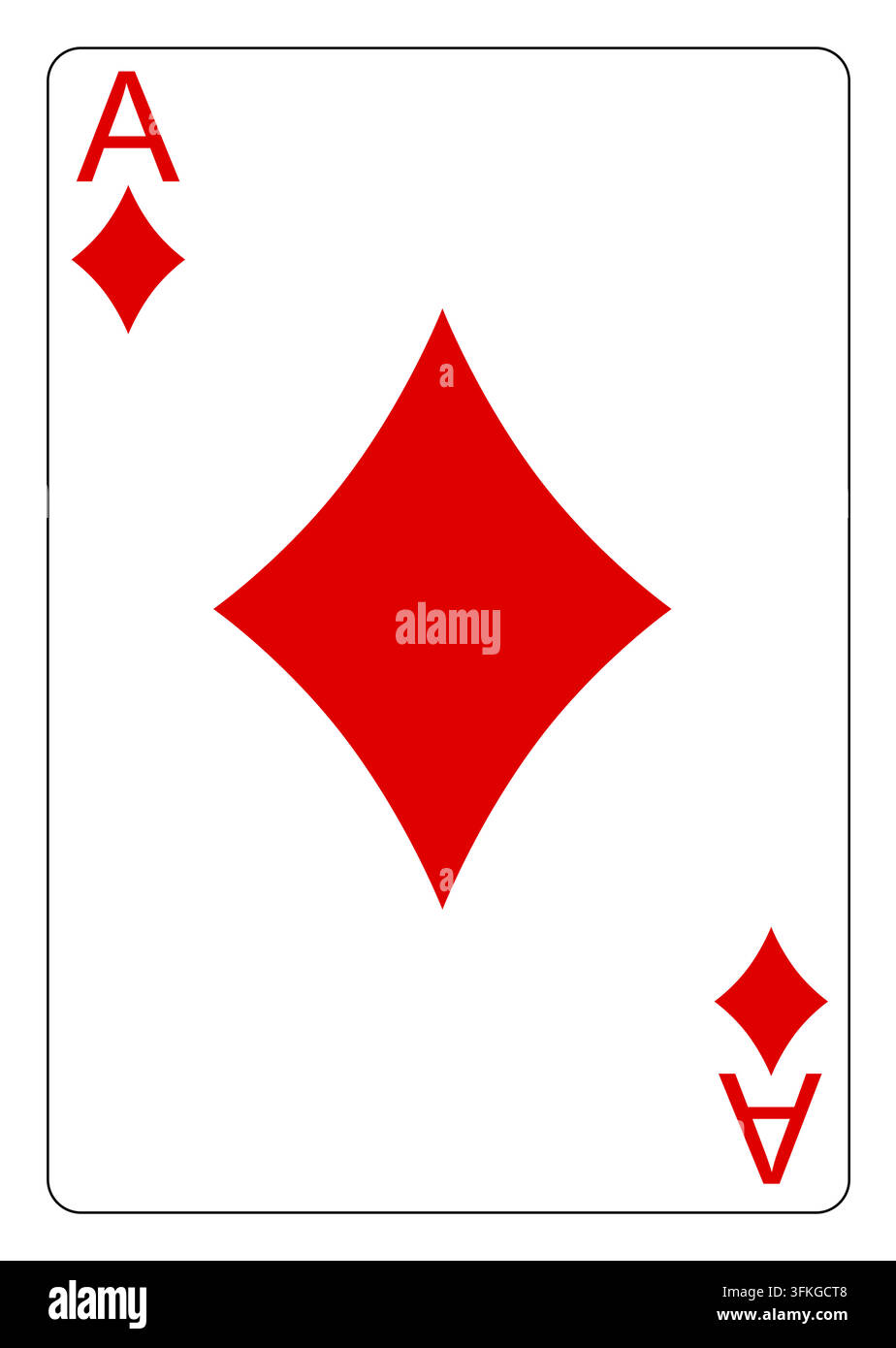 As der Karo: einzelne Spielkarte aus einem klassischen französischen Standard-52-Karten-Deck, rote Karo-Farbe, As mit Eckindizes. Flache Vektorillustration Stock Vektor