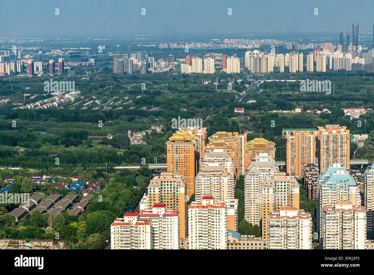 Horizontale panoramische Stadtansicht Stockfoto