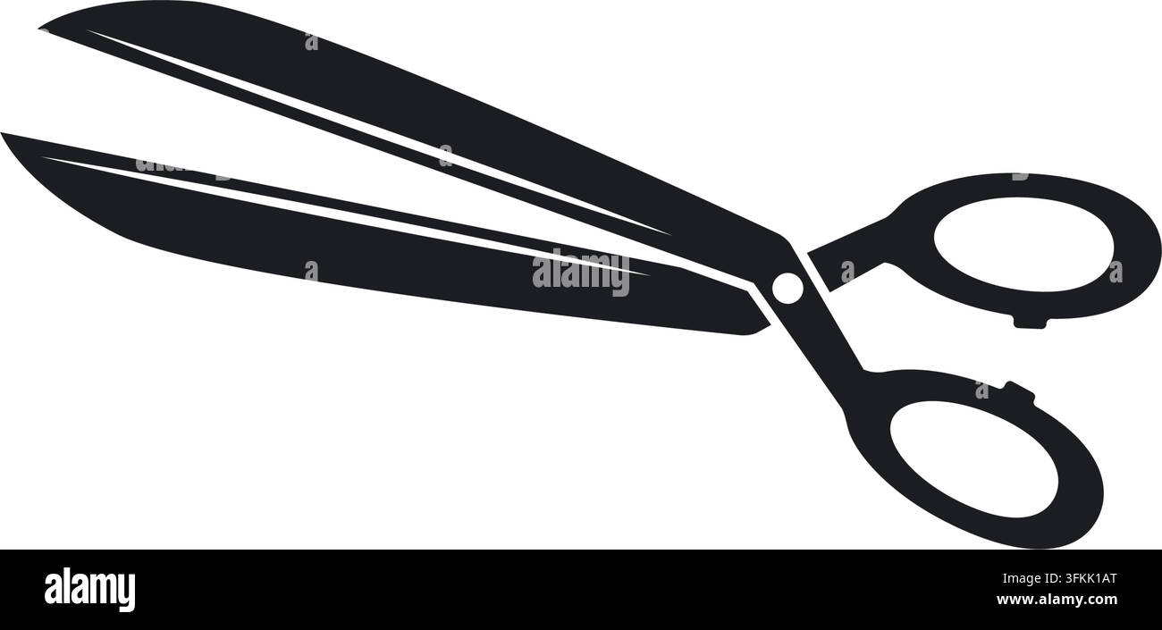 schwarzes Schere-Symbol Vektor-Element Designvorlage Web Stock Vektor